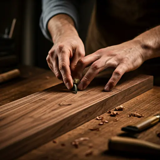 Artisan crafting bespoke wooden furniture